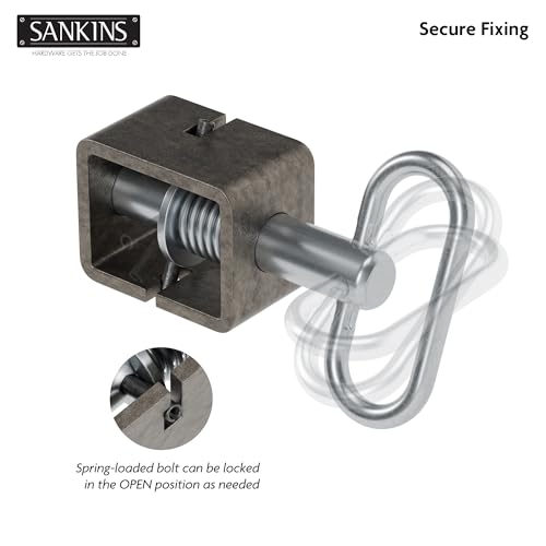 3-1/2'' Trailer Gate Latch, Weld-On Spring Latch Lock, Heavy-Duty Trailer Latch with Plain Tube, Spring Loaded Latch for Utility Trailer Gate, Pack of 2 - size: 3.5inch