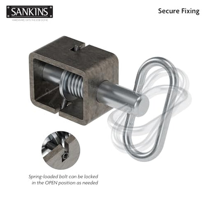 3-1/2'' Trailer Gate Latch, Weld-On Spring Latch Lock, Heavy-Duty Trailer Latch with Plain Tube, Spring Loaded Latch for Utility Trailer Gate, Pack of 2 - size: 3.5inch