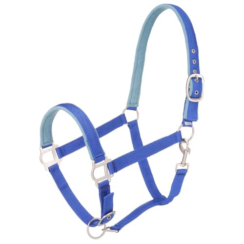 Tough1 Padded Halter with Satin Hardware - color: Royal Blue, size: Horse