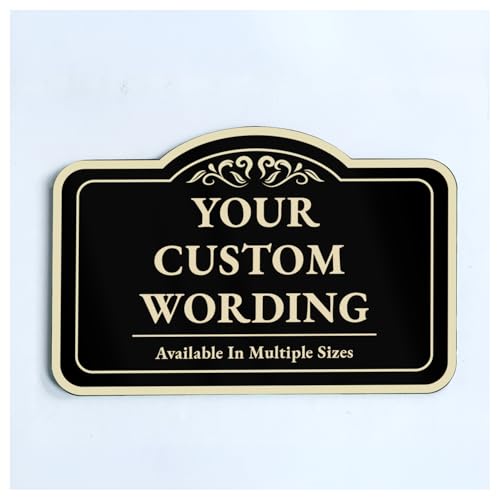 CustomDecor Outdoor Metal Signs - Personalized Aluminum, Driveway Signs, Waterproof - USA Made, Design 1 Black Charcoal 12x8 In - color: Design 1 - Black Charcoal, size: 12x8 Inches