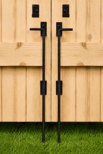 18" Heavy Duty Cane Bolt Gate Drop Rod Extra Thick Ground Latch 2 Pack - color: 18 Inch