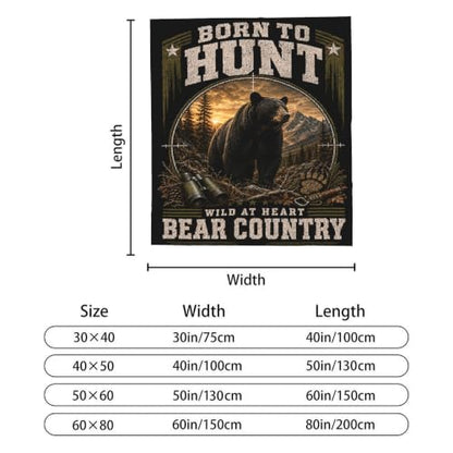 Bear Hunting Throw Blanket Gift 40"x50" - color: Bear Hunting 2, size: 40''x50''