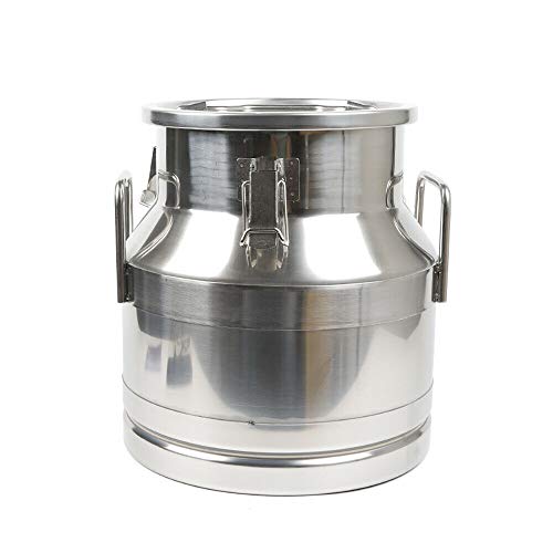 Milk Can Food Grade Stainless Steel Milk Transport Can Milk Bucket Wine Pail Bucket Milk Can Tote Jug with Sealed Lid for Milk Wine Liquid Storage Container (5 Gallon / 20 Liters) - color: 5 Gallon / 20 Liters