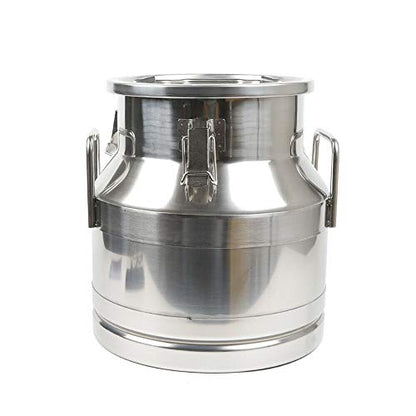 Milk Can Food Grade Stainless Steel Milk Transport Can Milk Bucket Wine Pail Bucket Milk Can Tote Jug with Sealed Lid for Milk Wine Liquid Storage Container (5 Gallon / 20 Liters) - color: 5 Gallon / 20 Liters