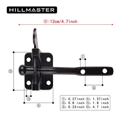 HILLMASTER 2 Pack Self Locking Gate Latch for Wooden Fence Heavy Duty,Gravity Lever Fence Door Latches with Steel Spring Cable Pull String Gate Hardware Gate Lock for Outdoor Secure Pool,Garden - size: 2 Pack