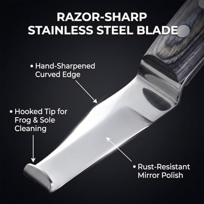 Premium Hoof Knife with Brass End, Stainless Steel