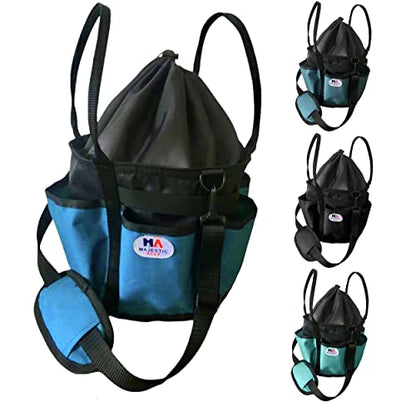 Majestic Ally horse Grooming Organizer Tote Bag - color: Hurricane Blue