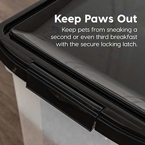 IRIS USA Dog Food Storage Container, Up to 25 lbs, Black, Made in USA - color: Black, size: 25 lbs