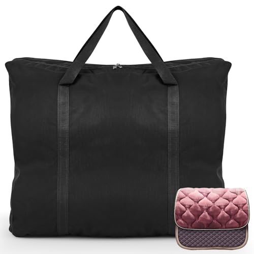 English Saddle Pad Bag Oxford Cloth Multiple Compartments Horse Saddle Pads Convenient Western Storage for Horses Grommets Multi Carrier for Equestrian Air Circulation