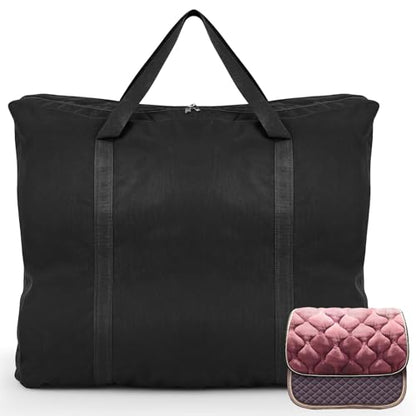 English Saddle Pad Bag Oxford Cloth Multiple Compartments Horse Saddle Pads Convenient Western Storage for Horses Grommets Multi Carrier for Equestrian Air Circulation