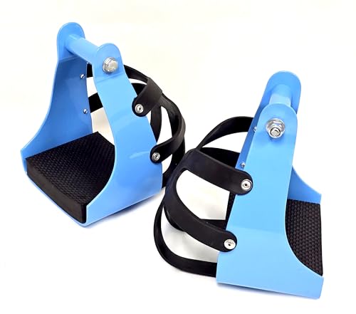 Endurance Stirrups Aluminium Sky Blue Color Coated 5.5" with Leather Guard which is Designed to be Easy to use for All Horse Rider.