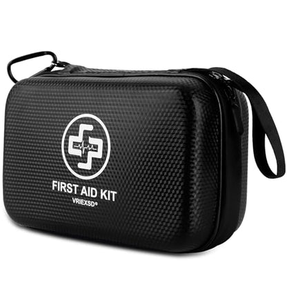 VRIEXSD Premium 320-Piece First Aid Kit, Waterproof EVA Hard Shell Case | Black Complete Emergency Medical Kit with Comprehensive Supplies for Home, Camping, Car, Hiking, Travel, Businesses & Outdoor - color: Black