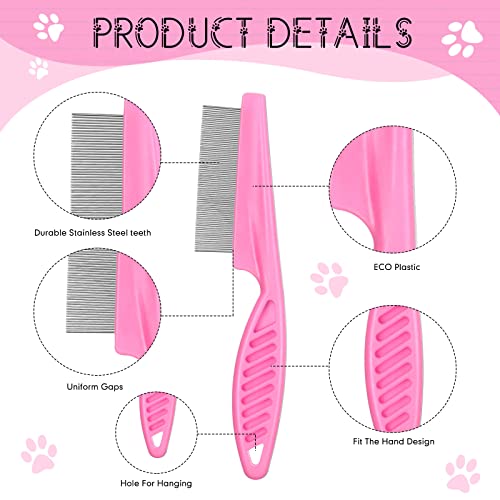 Nuogo 10 Pcs Metal Flea Comb for Dogs Cats Multi Pack, Colorful, 2 Sizes