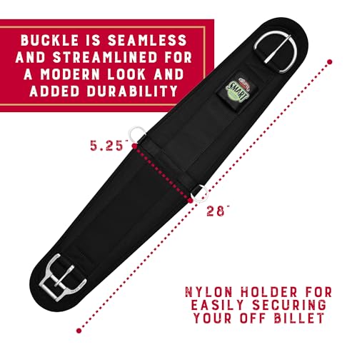 Weaver Equine AirFlex ‎Roper Horse Cinch, Anti-Slip Felt Lined Saddle Cinch Girth with Smart Cinch Buckle, Western Horse Riding Supplies, ‎Black