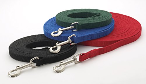 Guardian Gear Cotton Web Dog Training Lead 50'x5/8", Black - color: Black, size: 50-Feet