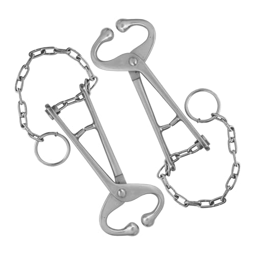 Heavy-Duty Bull Lead with Chain, 13.5" Chain, 7-3/4" Overall Length, Cattle Lead, Livestock Management, Animal Restraint, Bull Control, Bovine Handling, Farm Tools, Livestock Control