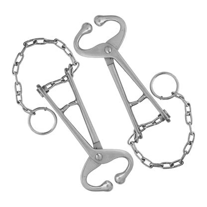 Heavy-Duty Bull Lead with Chain, 13.5" Chain, 7-3/4" Overall Length, Cattle Lead, Livestock Management, Animal Restraint, Bull Control, Bovine Handling, Farm Tools, Livestock Control