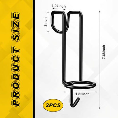 Hicarer 2 Pack Horse Feed Bucket Hooks Metal Water Holder Hanger, Black - color: Black