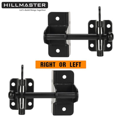 HILLMASTER Self Locking Gate Latch for Wooden Fence,Heavy Duty Gravity Fence Latch Privacy Door Latch for Wood Gate,Metal Gates,Vinyl Fence,Gate Hardware Gate Door Lock for Outdoor Pool,Black Finish - style: Finger Pull