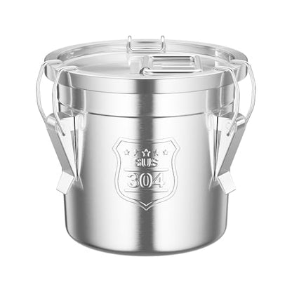 1.6Gal Stainless Steel Canister w/Lock Lid 5-10lbs Flour Storage Container for Kitchen Airtight Dog Food Bucket Metal Coffee Bean Can Long Term Food Container Sealing Jar for Rice Sugar (6L) - color: 6L