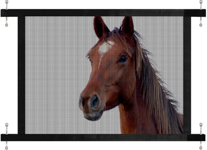 Horse Trailer Window Screen with Hook and Loop, Horse Trailer Accessories to Protect the Horse's Eyes and Ears from Bugs and Debris and Enhances Air Circulation - style: 1 Pack
