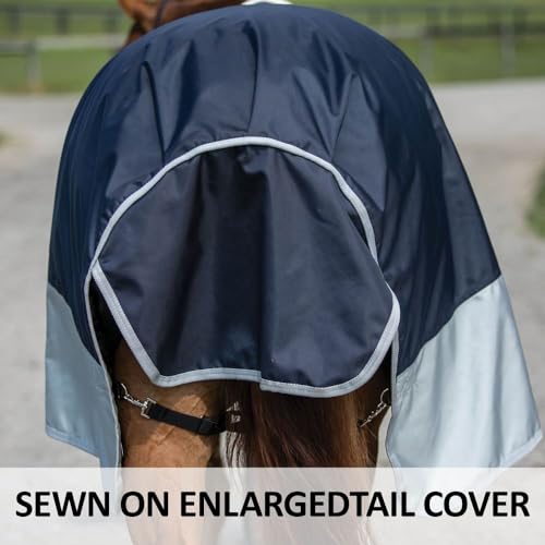 Dura-Tech Viking Horse Turnout Sheet | Open Front with 2 Buckle | Waterproof, Windproof & Breathable Blanket | Criss-Cross Surcingle | Winter Horse Blanket - size: Horse Size 78, style: Light Weight (100 gm)