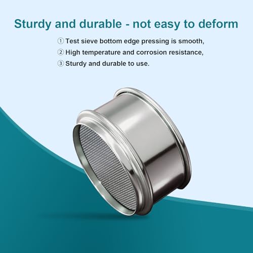 Full 304 Stainless Steel Mesh Sieve Screen, LVDALAB 24 Mesh(0.8mm) Aperture, 2.4inch(6CM) Dia Standard Sample Analysis Test Sieves Sifters Strainer for Industrial Laboratory Homes - size: 24 Mesh(0.8mm)/Ф2.4in(6CM)