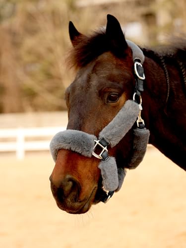 Harrison Howard Fleece Halter Covers for Horses, Set of 9, Prevent Hair Loss Pressure Marks, Padded Horse Halter Fleece Set Comet - color: Comet