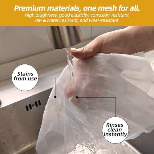 3 Pack 20 × 20 inch 80 Mesh Nylon Filter Cloth, Reusable Kitchen Strainer for Milk, Juice and Coffee, Fast Filtering, Easy to Clean (20x20in)