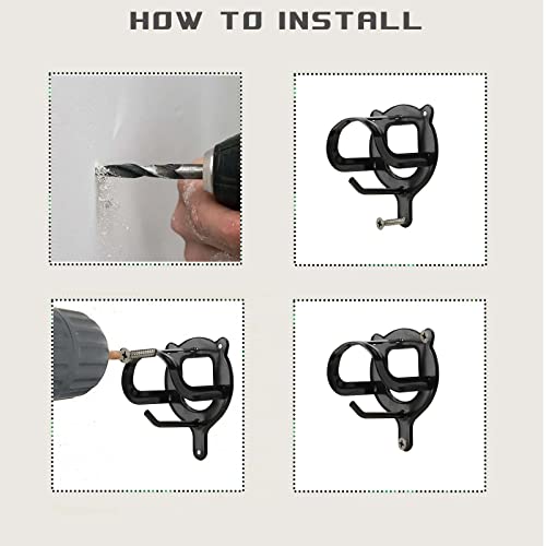 6 Counts Horse Bridle Rack Bracket Hooks Metal Halter Hanger with Tubes and Screws for Horse Barn Supplies, Black