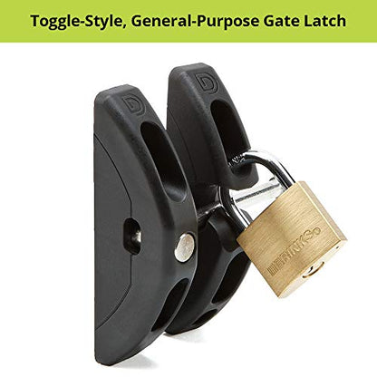 D&D TL01 T-Latch Gate Latch For Square Metal, Wood or Vinyl Gates, Black | General purpose gate latch, can be padlocked. Weather-resistant. For square gate & fence post. Easy to install.