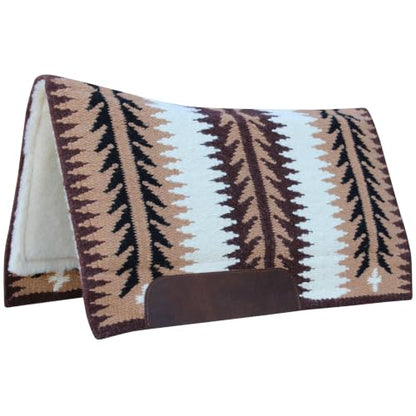 Professional's Choice Ventana Western Saddle Pad | Contoured Design, 100% New Zealand Wool, Moisture-Wicking Fleece, Wear Leathers - color: Walnut, size: 30x34