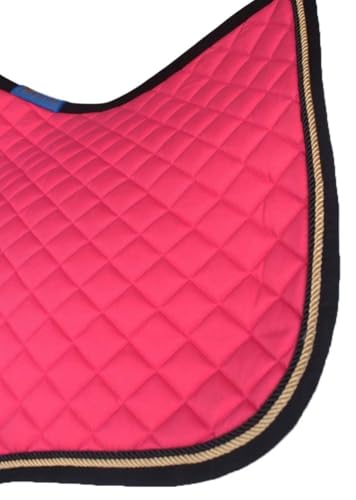 Horse Equine Contoured English Quilted Cotton All Purpose Saddle Pad 72TS37 - color: Pink