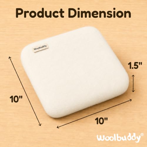 Woolbuddy Needle Felting Mat 10 x 10 x 1.5 Inch (White), Pure Wool Felt Pad - color: White