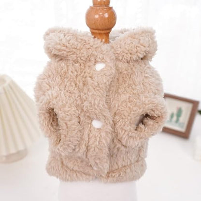 Selena Cat Bunny Ears Costume Cute Dog Kitten Hoodies Sweater Rabbit Ears Puppy Pet Apparel (Large,Beige) - color: Beige, size: Large