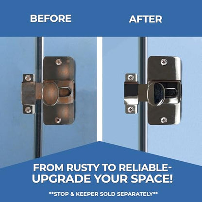 Chrome Finish 2-3/4 Surface Mount Slide Latch - color: Chrome
