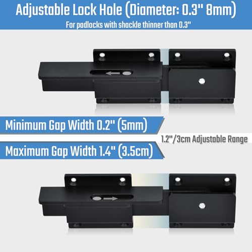 7" Outdoor Gate Latch Lock for Wooden Fence with Padlock Hole