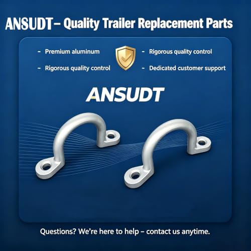 2" Aluminum Tie Down Ring for Horse Trailer Bolt-On (2 Pack) | 4" Hole-to-Hole, 7/16" Hole, 1/2" Thick, Cargo Utility Trailer, Lashing Rope Anchor, 2-Pack