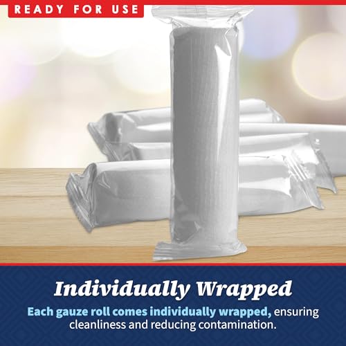 MEDca Gauze Bandage Rolls - (12 Pack) 3 in x 4.1 Yards Per Roll, Medical Grade Stretch Wrapping for Dressing All Types of Wounds and First Aid Kit (3-Inch, 12 Pcs)