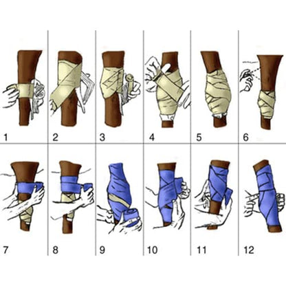 Elastic Polo Leg Wrap Compression Bandage for Horses, Dogs, Cats, Sheep, Cow, Dog Wound Care, Vet Wrap - color: Rainbow