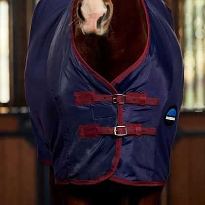 WeatherBeeta Anti-Static Fleece Cooler Standard Neck - color: Navy/Burgundy, size: 69"