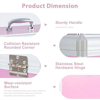 xydstay Medicine Lock Box, 12.2" x 7.9" x 7.5", Pink - size: 12.2x7.9x8.2 Inch (Pack of 1)
