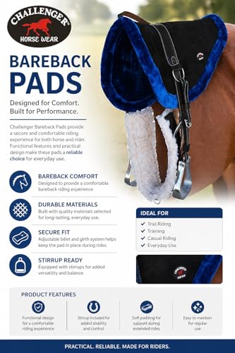 CHALLENGER Suede Bareback Pad - Fleece Lined