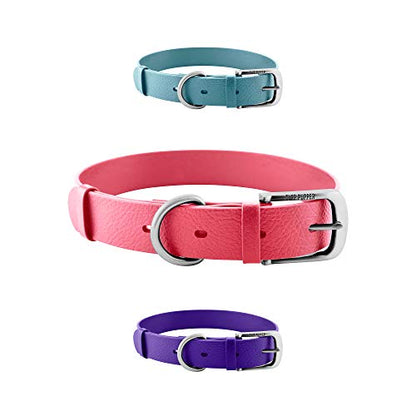 Tuff Pupper Heavy Duty Waterproof Dog Collar for Small, Medium & Large Dogs - color: Punch Pink