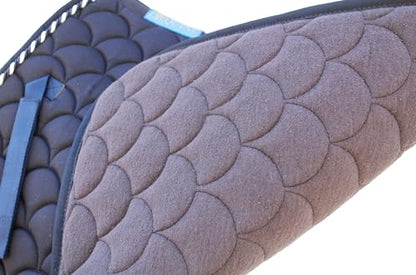 Horse English Quilted Contoured All-Purpose Trail Saddle Pad 7296 - color: Navy, size: 23" (Spine) x 20" (Drop)