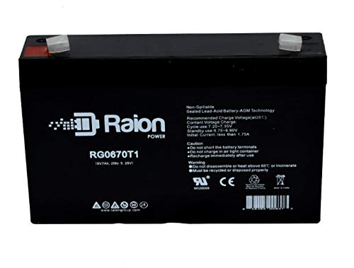 Raion Power 6V 7Ah Compatible Replacement Rechargeable AGM Battery for Gallagher S22 Solar Fence Energizer