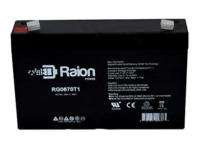 Raion Power 6V 7Ah Compatible Replacement Rechargeable AGM Battery for Gallagher S22 Solar Fence Energizer