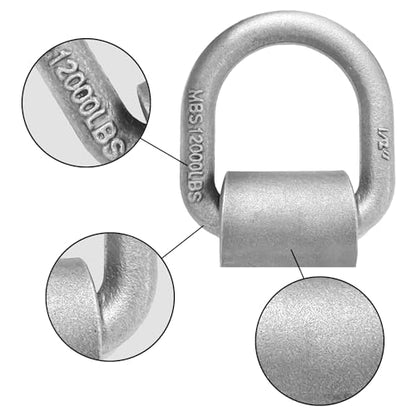 Weld on D Ring Heavy Duty Trailer Truck D Ring 4-Pack Trailer Tie Down Anchor, 1/2" Stake Pocket D Ring, Forged Steel D-Rings with Welding Clip