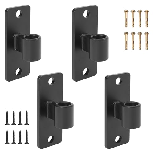 Gate Hinges, 4 Pack Steel Wall Mount Gate Hinge Fit 5/8'' Pin Fence Post Hinge, Heavy Duty Gate Hinges for Wooden or Concrete Farm Gate and Fence Gate(Screws Included) - color: Black-4 Packs