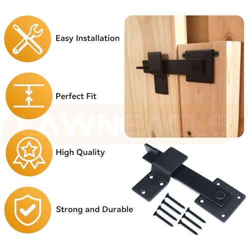 2 Pack 6" Flip Gate Latch – 360-Degree Rotation Barn Door Latch - color: 2 Pack 6" Flip Gate Latch
